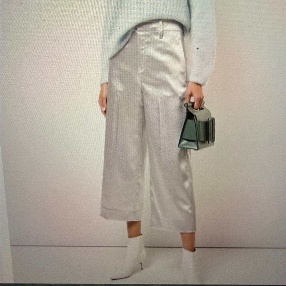 Vince Shimmering Silver Dress Pants